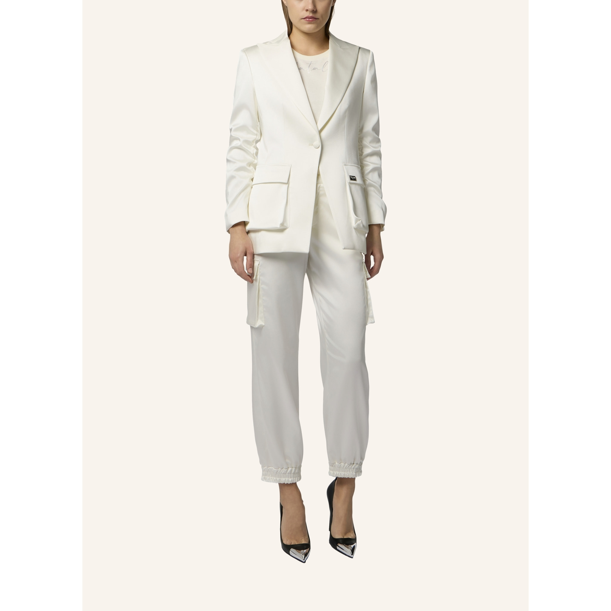 PHILIPP PLEIN Satin Cargo Fit Drawstring Trousers