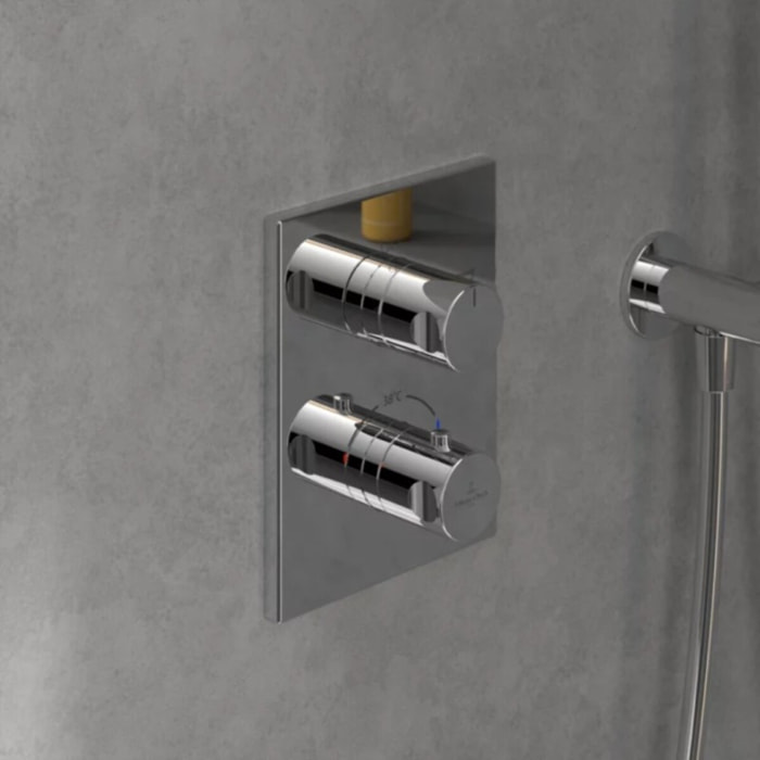 Façade mitigeur thermostatique encastré 2 voies VILLEROY ET BOCH Universal Taps & Fittings rectangle
