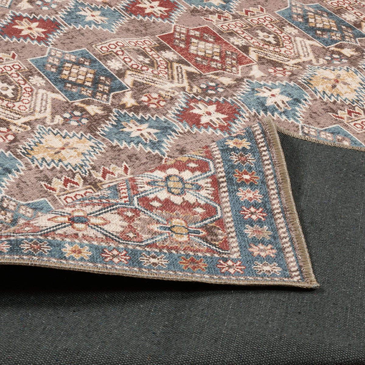Carry - tapis vintage à motif persan lavable en machine à 30°c, multicolore