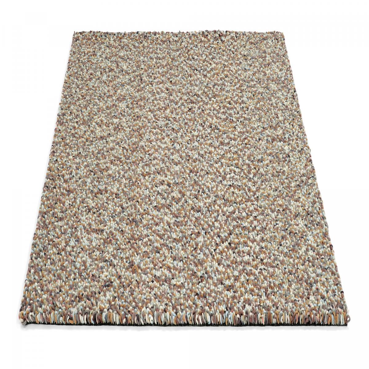 Tapis longs poils shaggy tissé en laine motif faux uni KABE