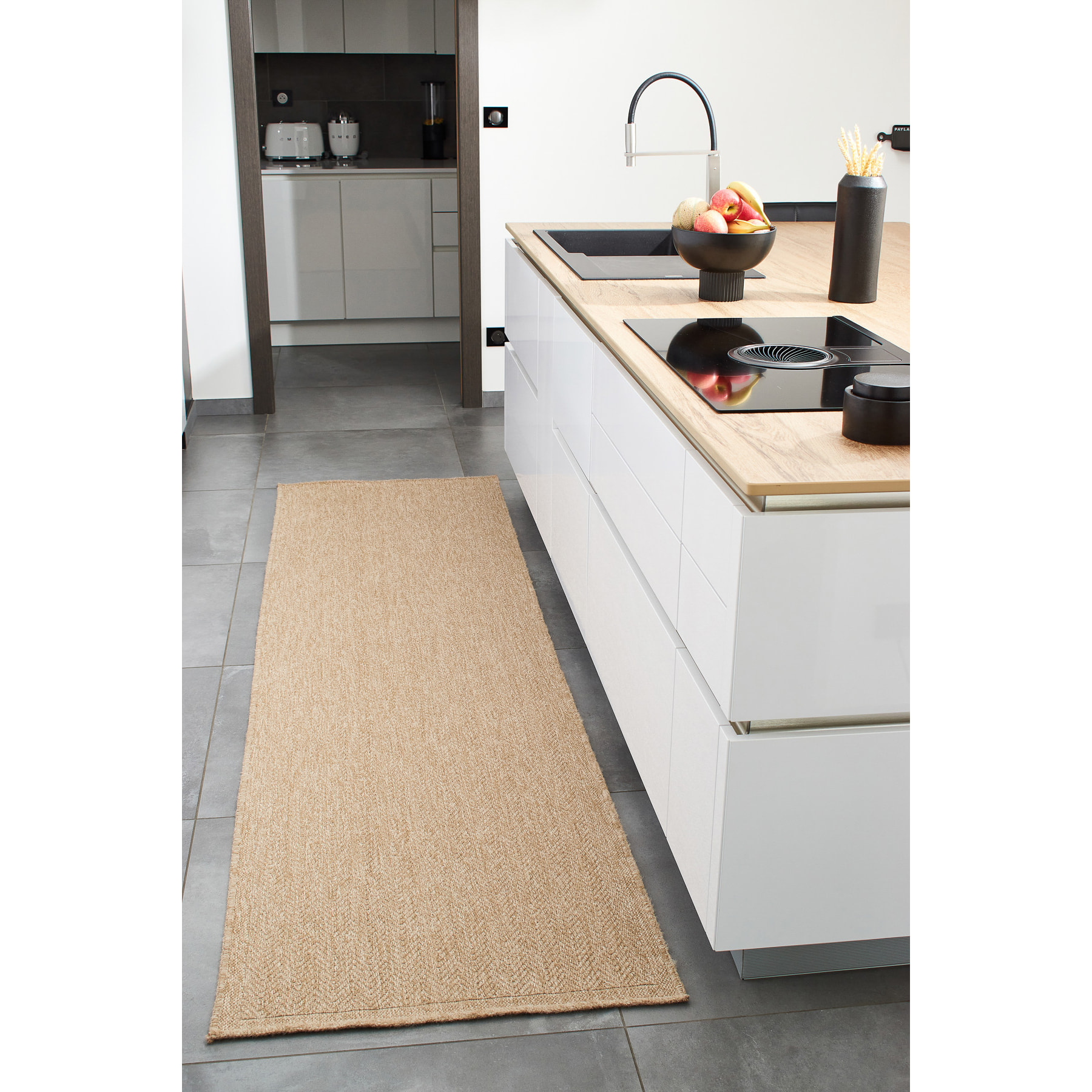 Nature - tapis aspect toile de jute naturel beige