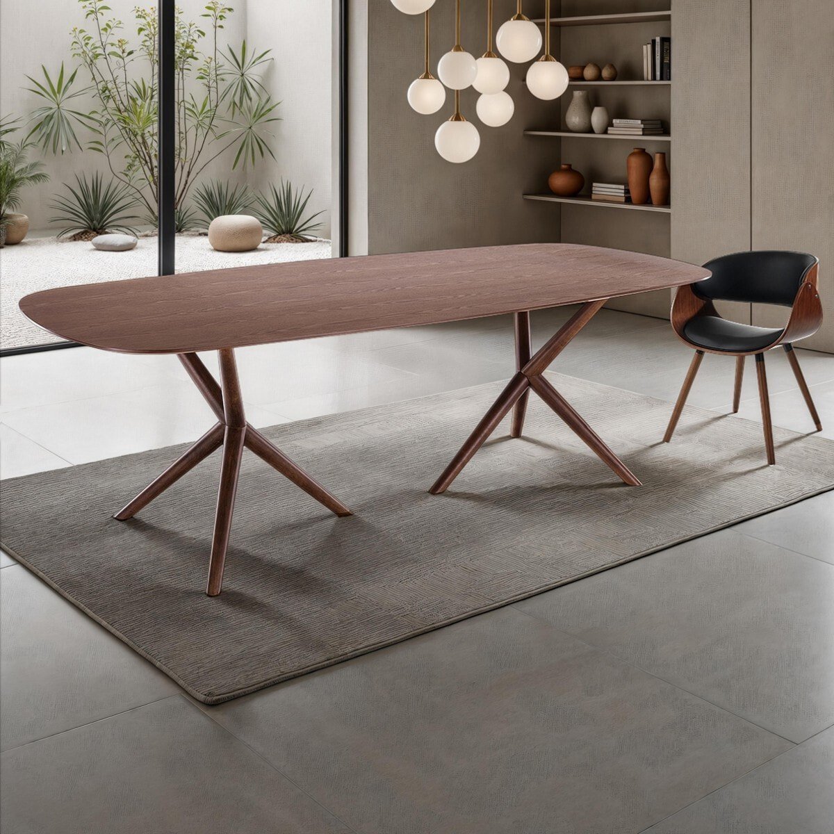 Table à manger Tomasucci COPENAGHEN, en MDF finition noyer, 240 × 100 × 75 cm