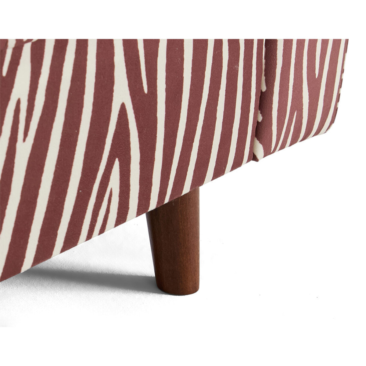 Rune - fauteuil zèbre en velours - Marron / Blanc