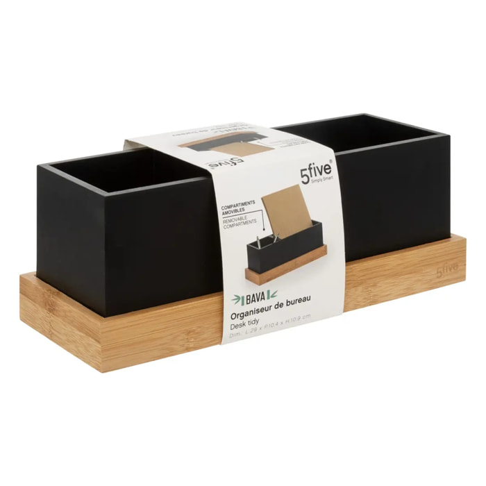 Organiseur amovible bambou "Bava" noir