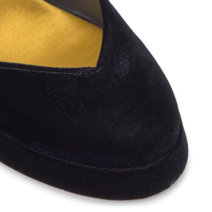 Zapato de tacón Verona en terciopelo con cierre de hebilla