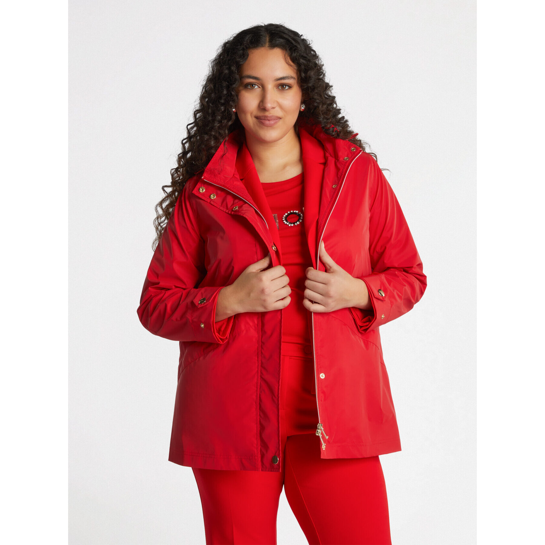 Fiorella Rubino - Parka leggero con cappuccio - Rosso