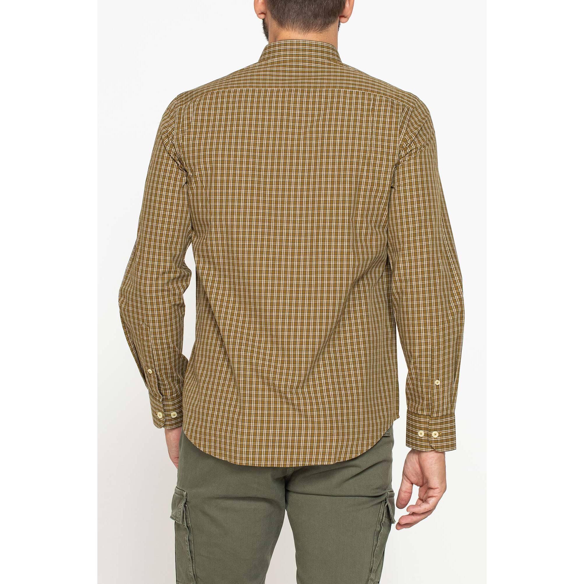 CAMICIA FANTASIA TINTO FILO CON COLLO BUTTON-DOWN