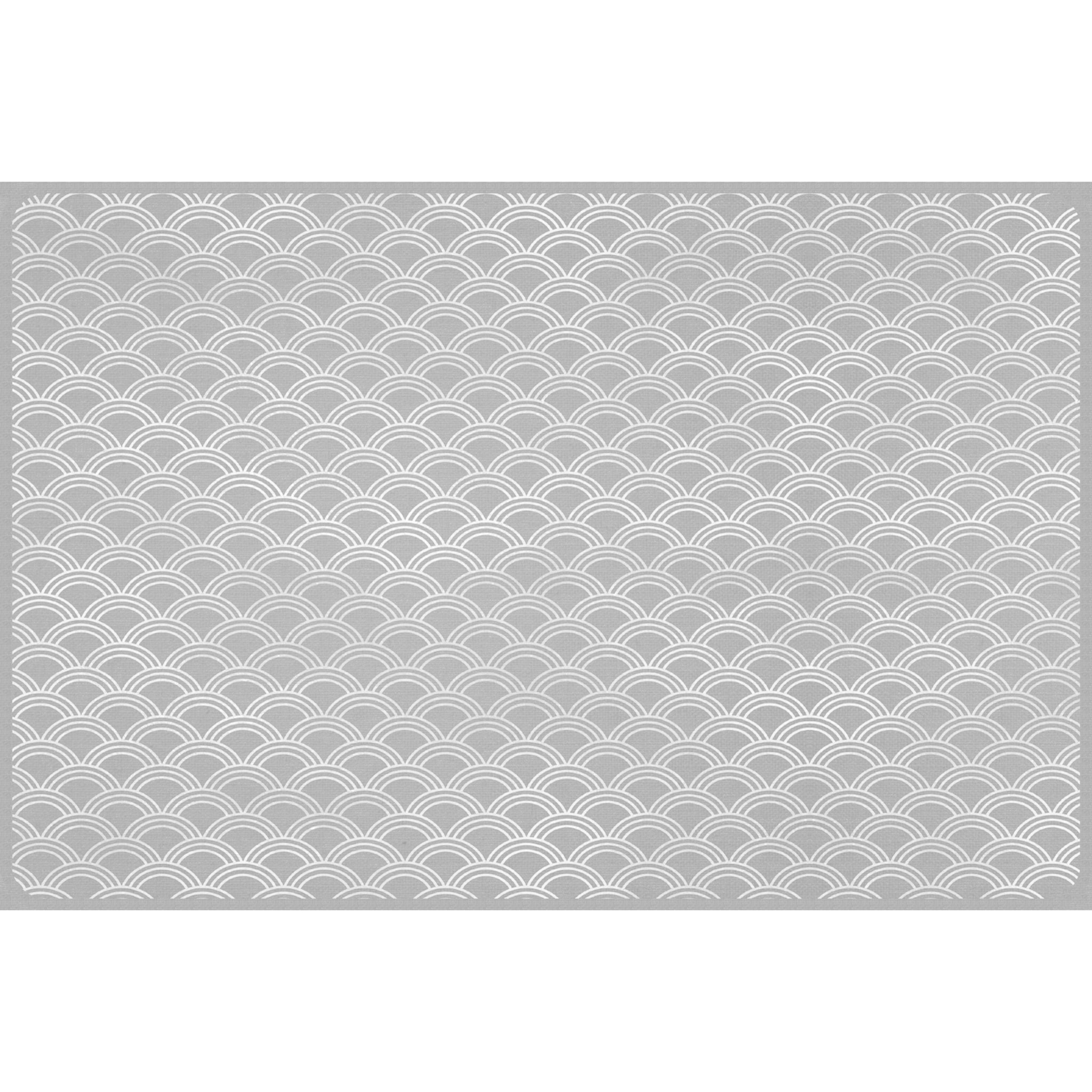 VINILIKO, set de 4 individuales de mesa Olas japonesas gris 4u-30x45 cm