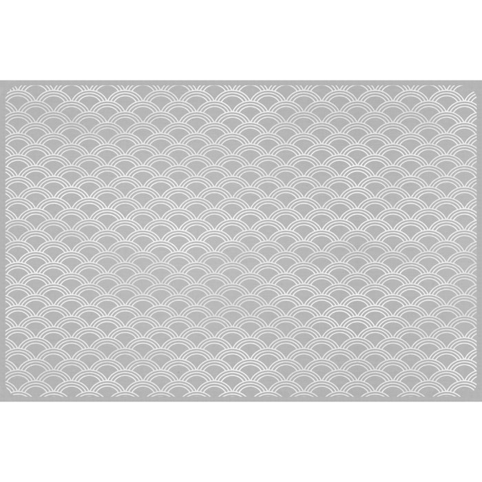 VINILIKO, set de 4 individuales de mesa Olas japonesas gris 4u-30x45 cm