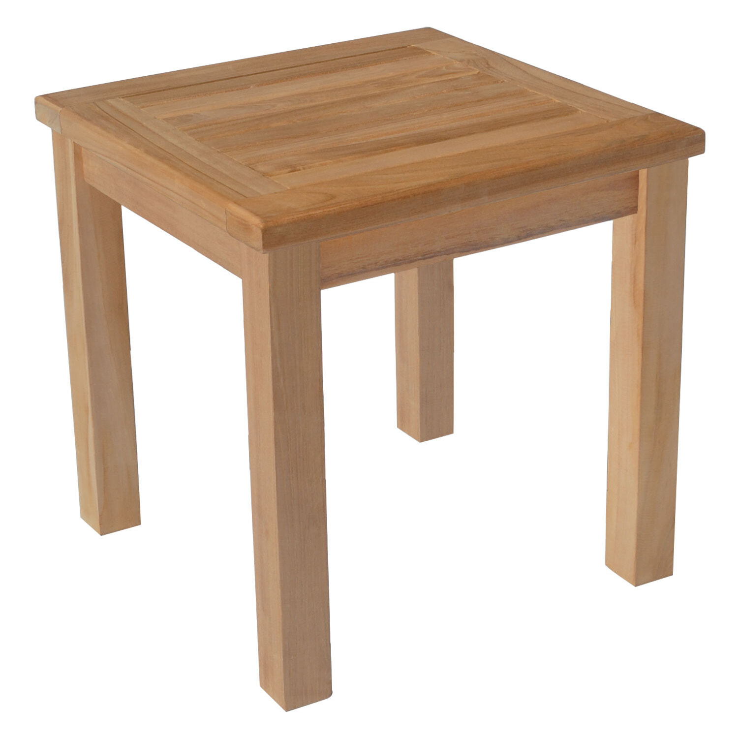 Ensemble bain de soleil droit en teck avec table d'appoint JAVA