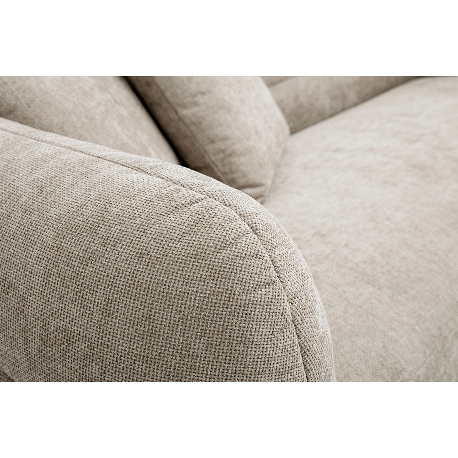 Canapé 3 places en tissu effet velours texturé beige JOYA