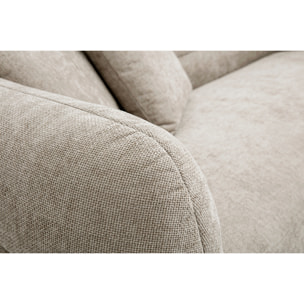 Canapé 3 places en tissu effet velours texturé beige JOYA
