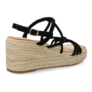 Sandalias de cuña de yute para mujer, comodas y elegantes diseño moderno con tiras cruzadas