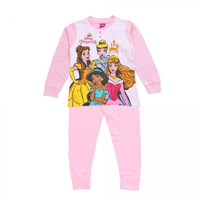 Pigiama Principesse Disney Primaverile Maniche Lunghe Rosa Lei Disney Rosa