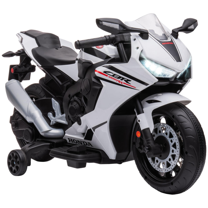 Moto Eléctrica HONDA para Niños de 3-5 Años Moto a Batería 6V 90x44x52 cm Blanco