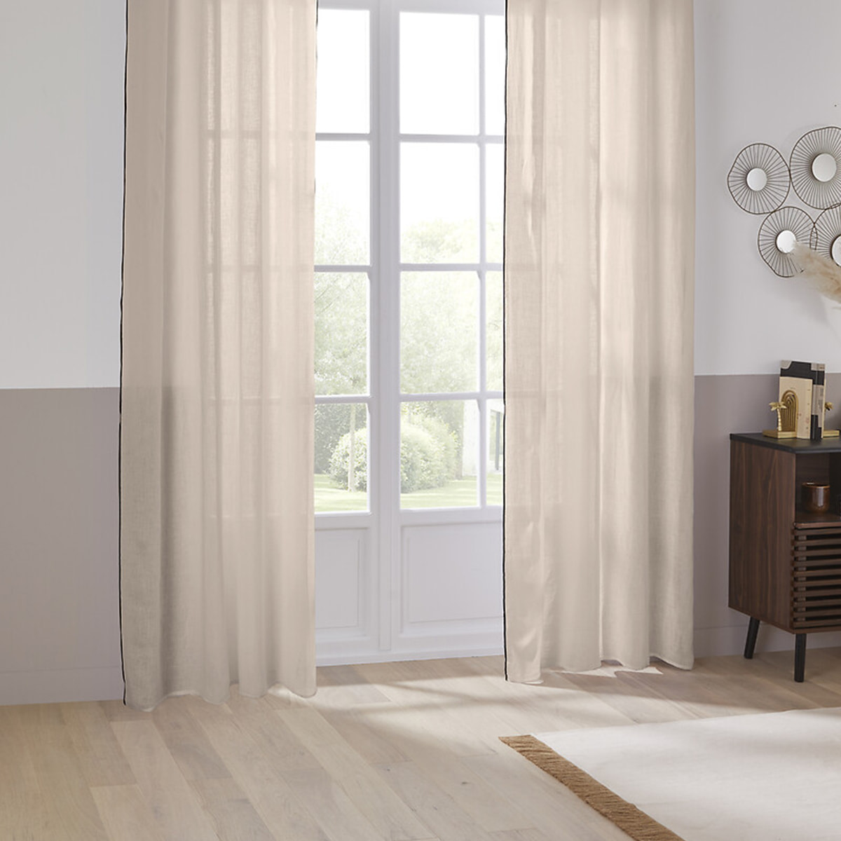 Rideau "Linah" - lin - beige - 130x260 cm