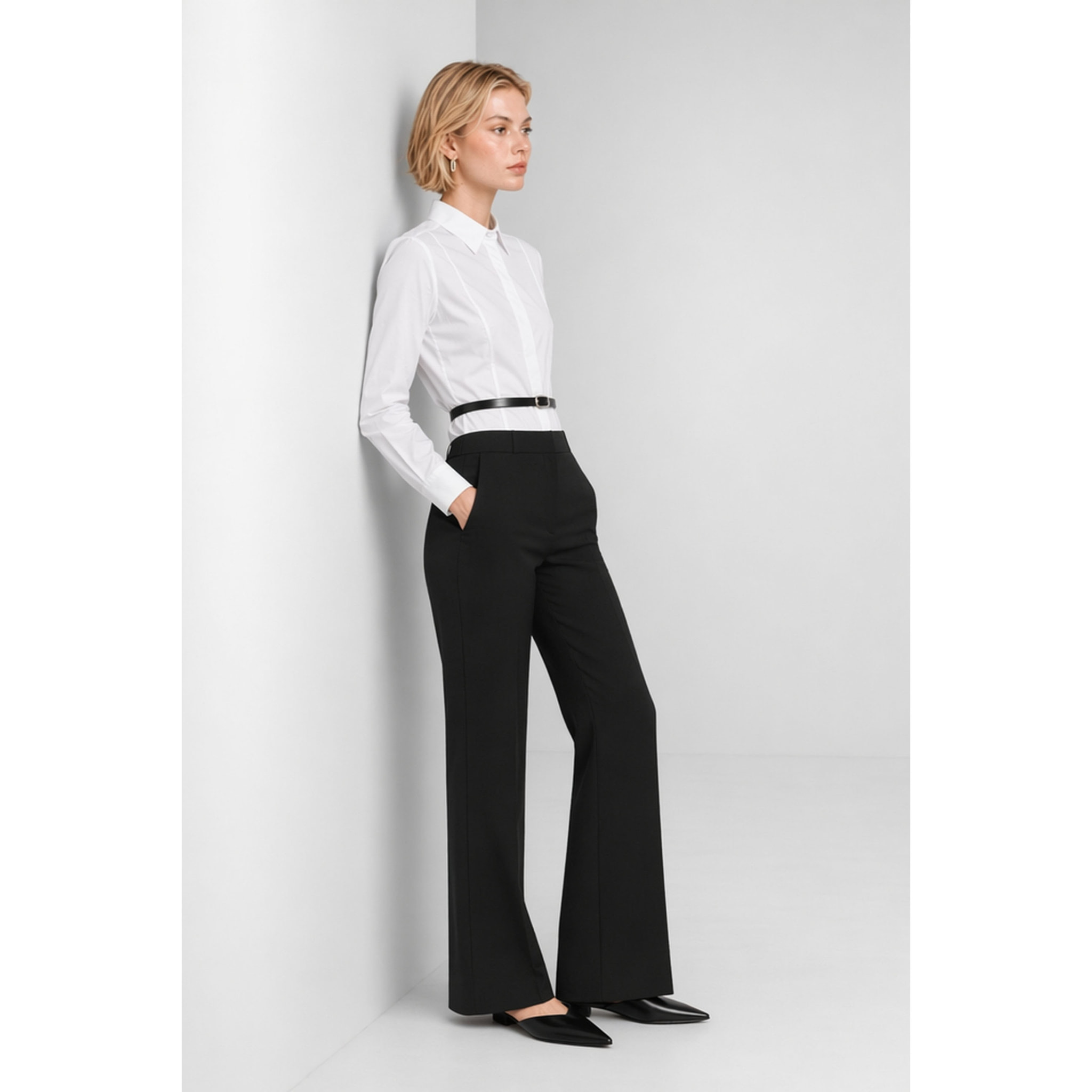 Kocca - Pantaloni da donna sartoriali a vita alta con tasche Donna