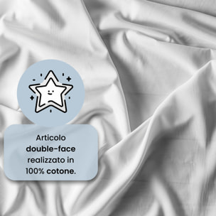 PARURE COPRIPIUMINO NATURAL COLOR, 100% Cotone, Made in Italy - BIANCO/BIANCO