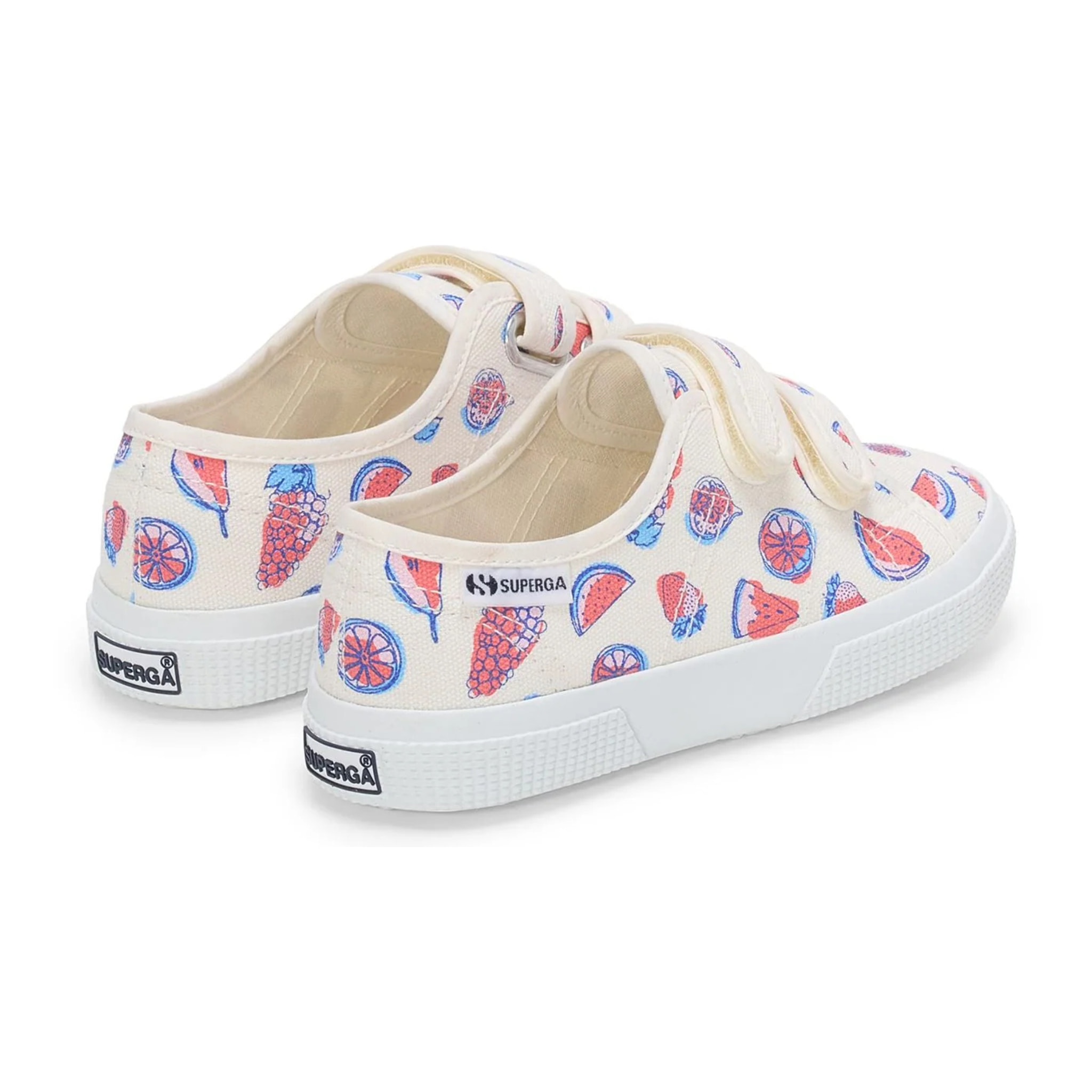 Le Superga Bambino/a Bianco 3750 Kids Straps Fruit Print Leggera
