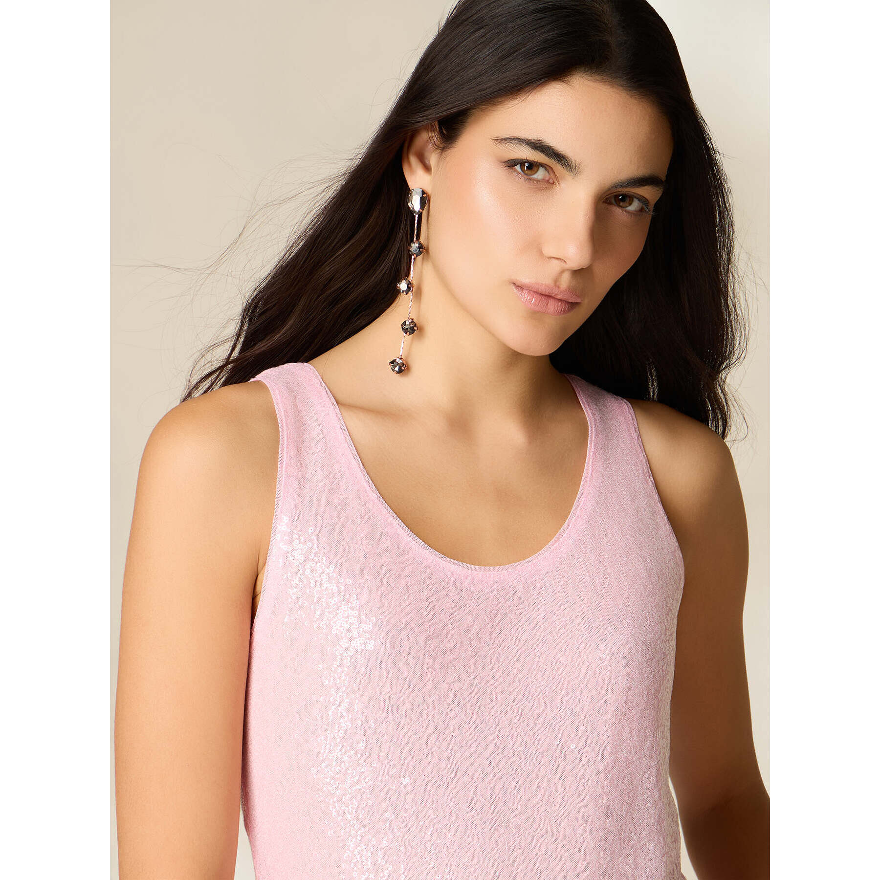 Oltre - Top de tul y lentejuelas - Rosa