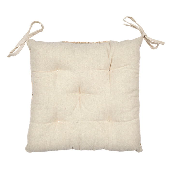 Galette de Chaise - HOME DECO FACTORY - Marron - Double Face - 40 x 40 cm