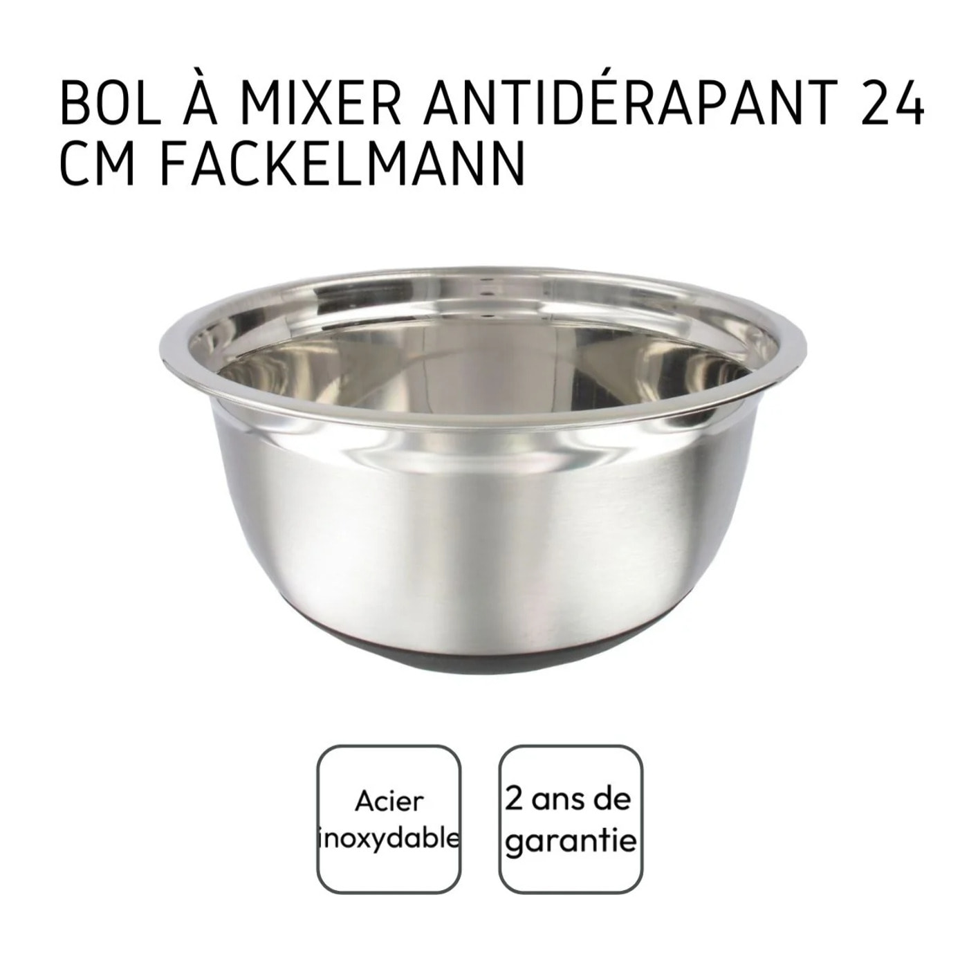 Bol à mixer en inox 24 cm de diamètre Fackelmann Basic