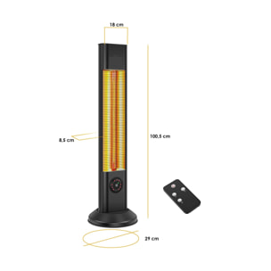 Chauffage halogène 2000W avec télécommande