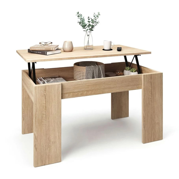 Mesa de centro elevable en roble canadian Norak Roble Canadian