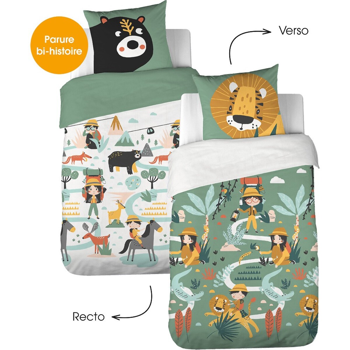 Parure de lit enfant 100% coton - PROMENADE