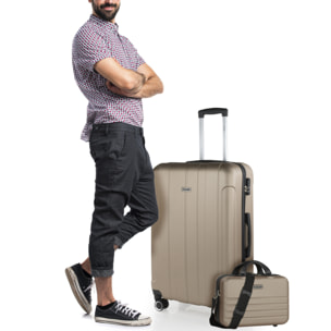 Juego De Maletas Rígidas Abs Itaca Havel Champagne