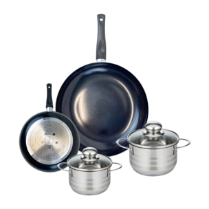 Ensemble de 2 Poêles de cuisson 20 et 32 cm et 2 faitouts 14 et 16 cm Elo Prima Brillant
