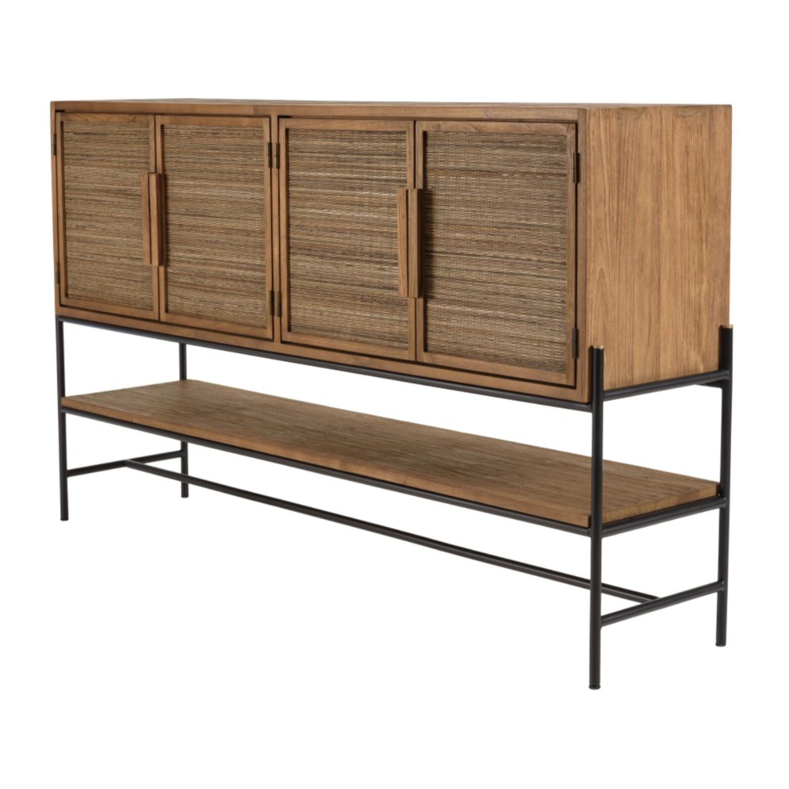 SIXTINE - Buffet 4 portes en bois de teck recyclé