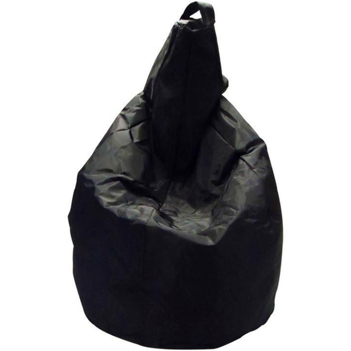 Pouf Angillina, Poltrona multiuso, Poltroncina sacco, Pouf poggiapiedi, Made in Italy, 80x80 h120 cm, Nero