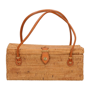 Borsa a spalla da donna - Modello Lea - Rattan - 24.0 x 20.0 x 12.0 cm