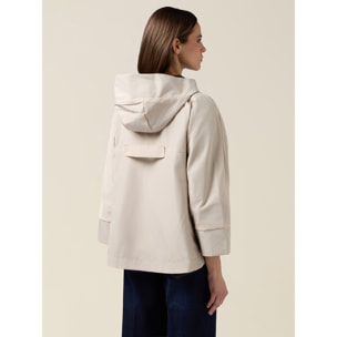 Oltre - Parka corto reversible con capucha - Beige