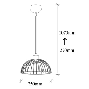 Lámpara de techo - Negro, 25x25 x27