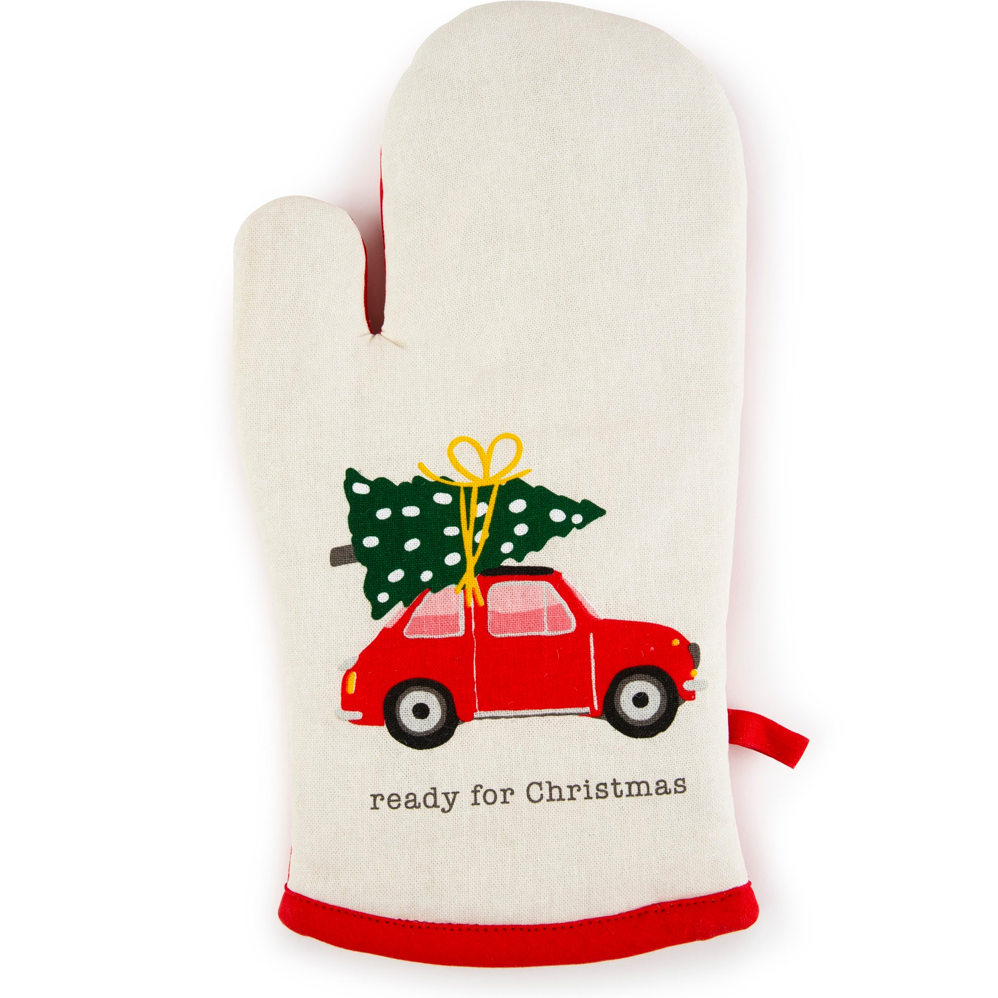 Set canovaccio con guanto da cucina Excelsa – Ready For Christmas, Cotone Bianco