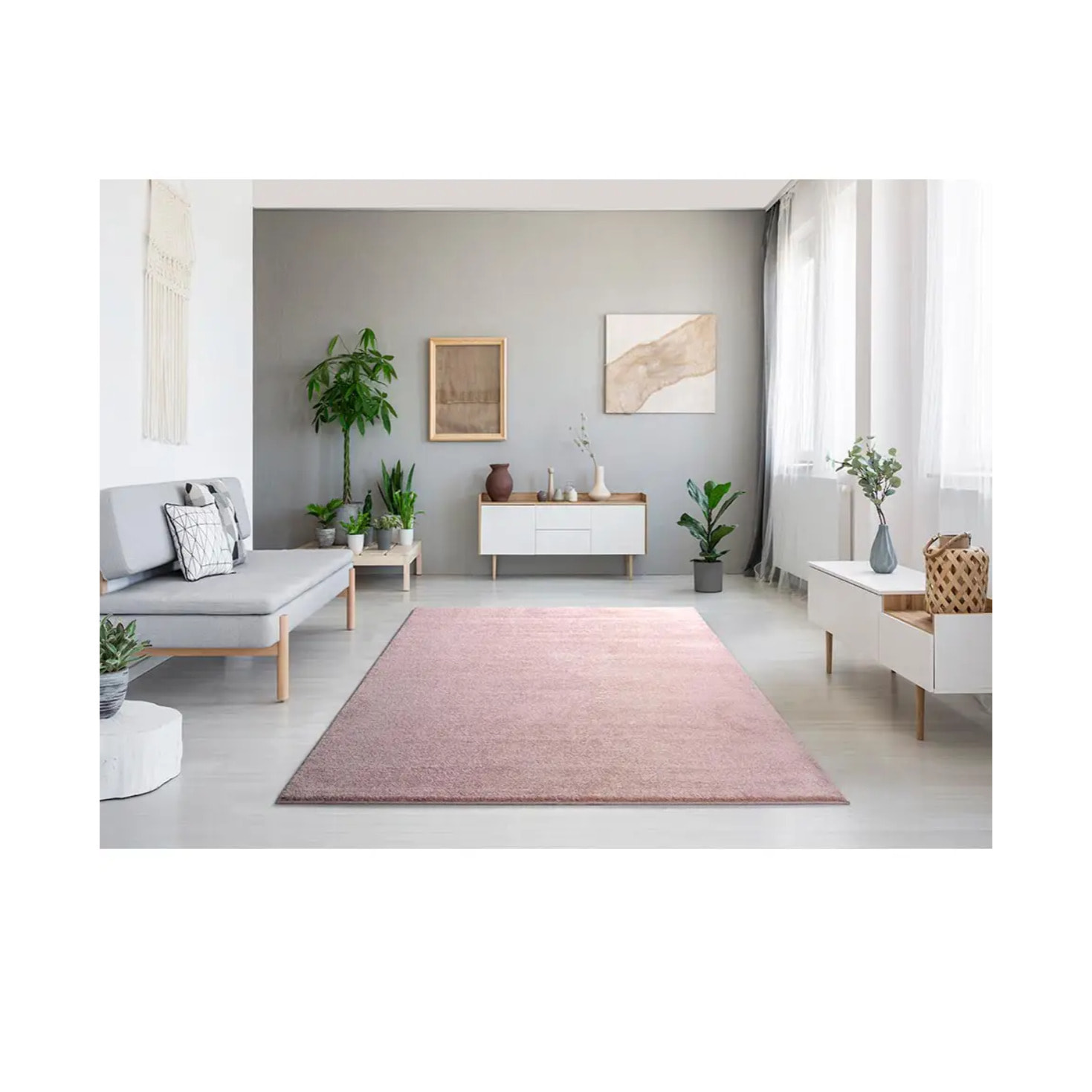 Alfombra Montana Liso Rosa, varias medidas disponibles