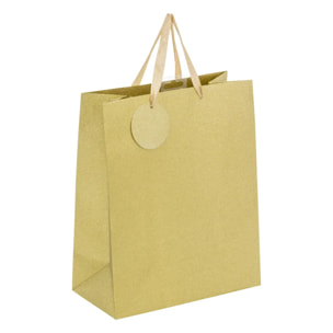 Sac cadeau paillettes taille moyenne doré
