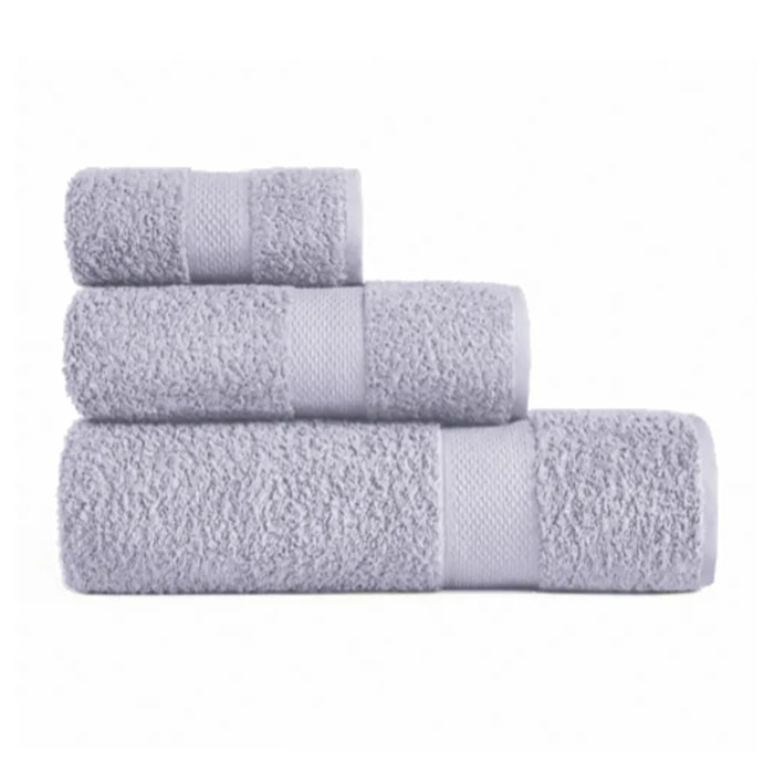 Set 3 asciugamano spugna cotone 100% Made in Italy. Ospite + Salvietta + Telo. Colore LILLA