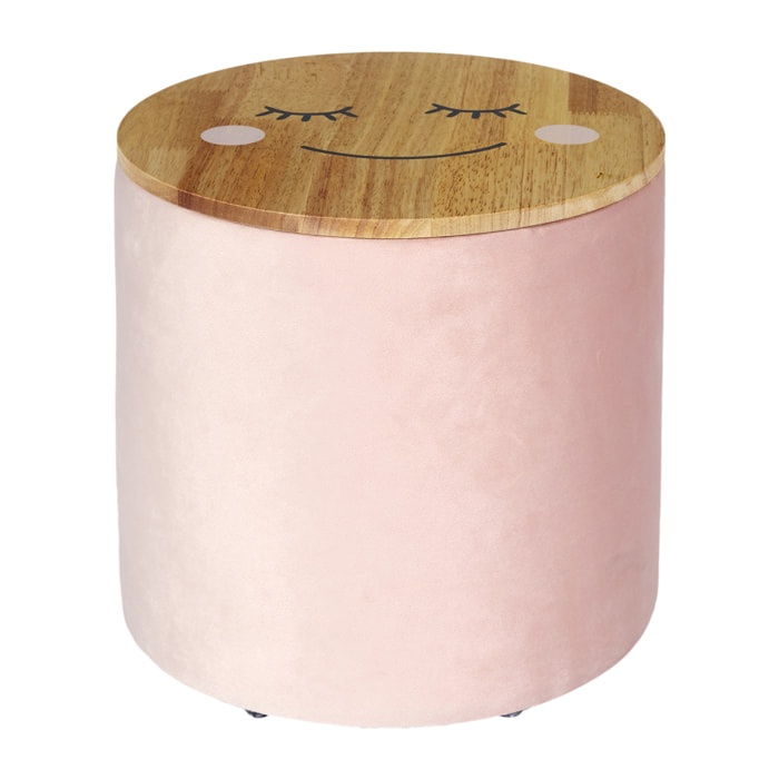 POUF RANGEMENT ENFANT MOON ROSE
