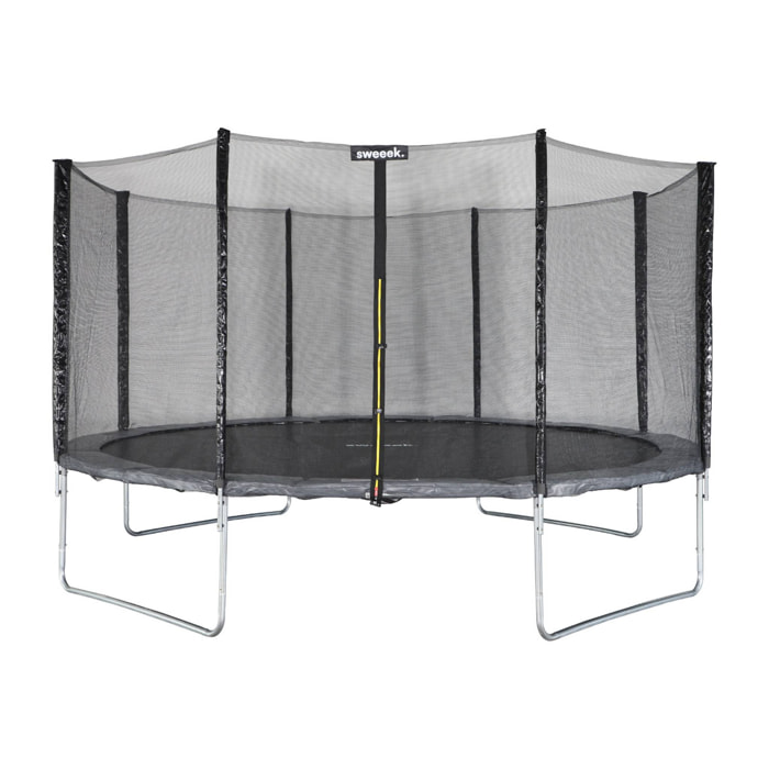 Trampoline rond Ø 430cm gris avec son filet de protection - Vénus - Trampoline de jardin 430cm 4m| Qualité PRO. | Normes EU