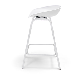 KIEL - Set di 4 sgabelli di design in metallo e PP Bianco