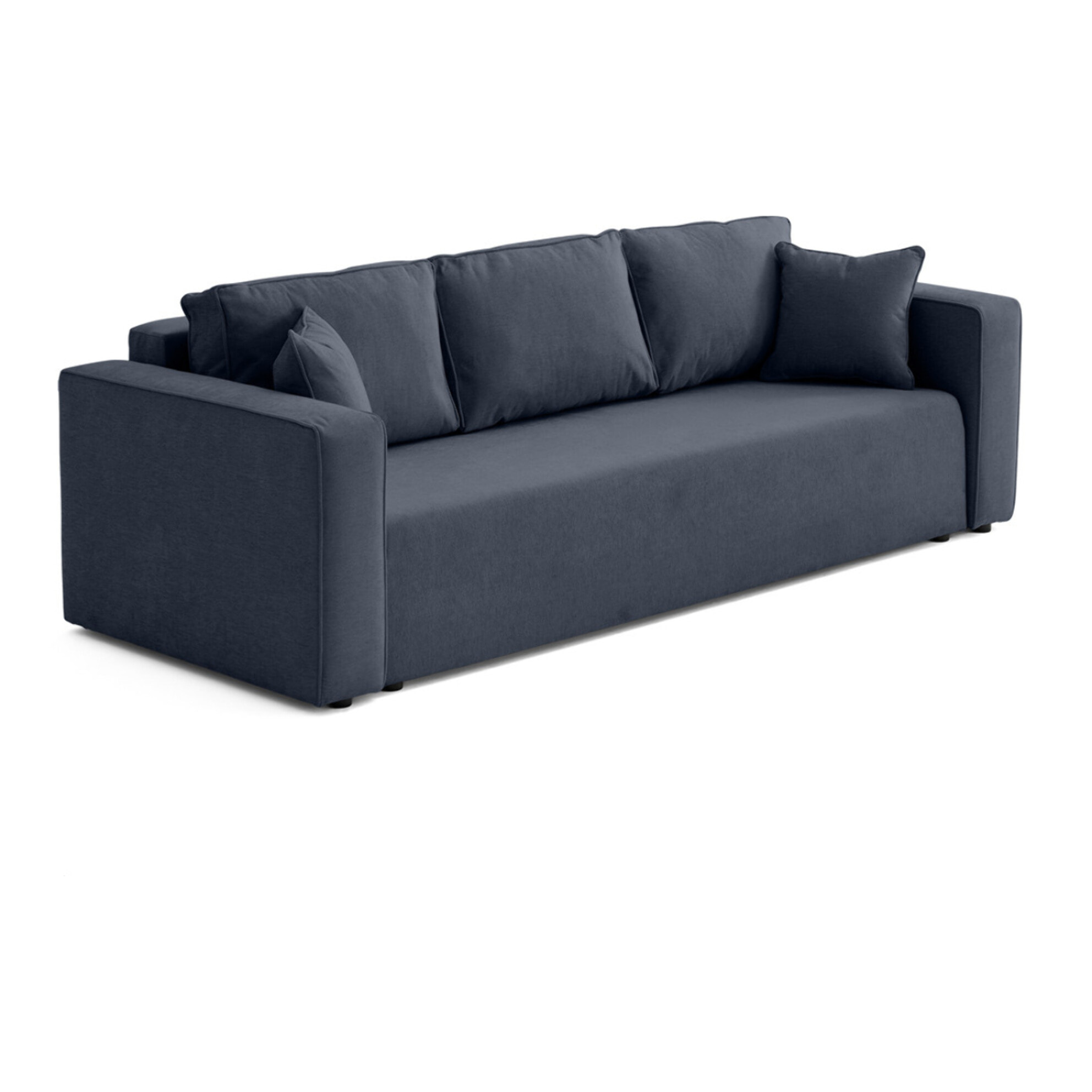 Topaze - canapé 3 places - convertible avec coffre - en tissu - Bleu