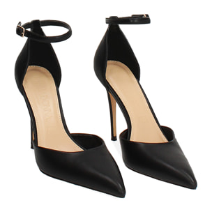 Open shank nero tacco 10 cm