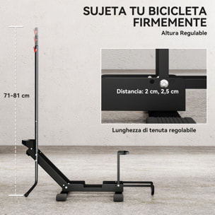 Soporte para Bicicletas de Suelo Plegable Vertical y Horizontal Altura Ajustable para Ruedas 20"-29" Aparca Bicis de Suelo de Acero Portátil para Casa Garaje Taller Negro