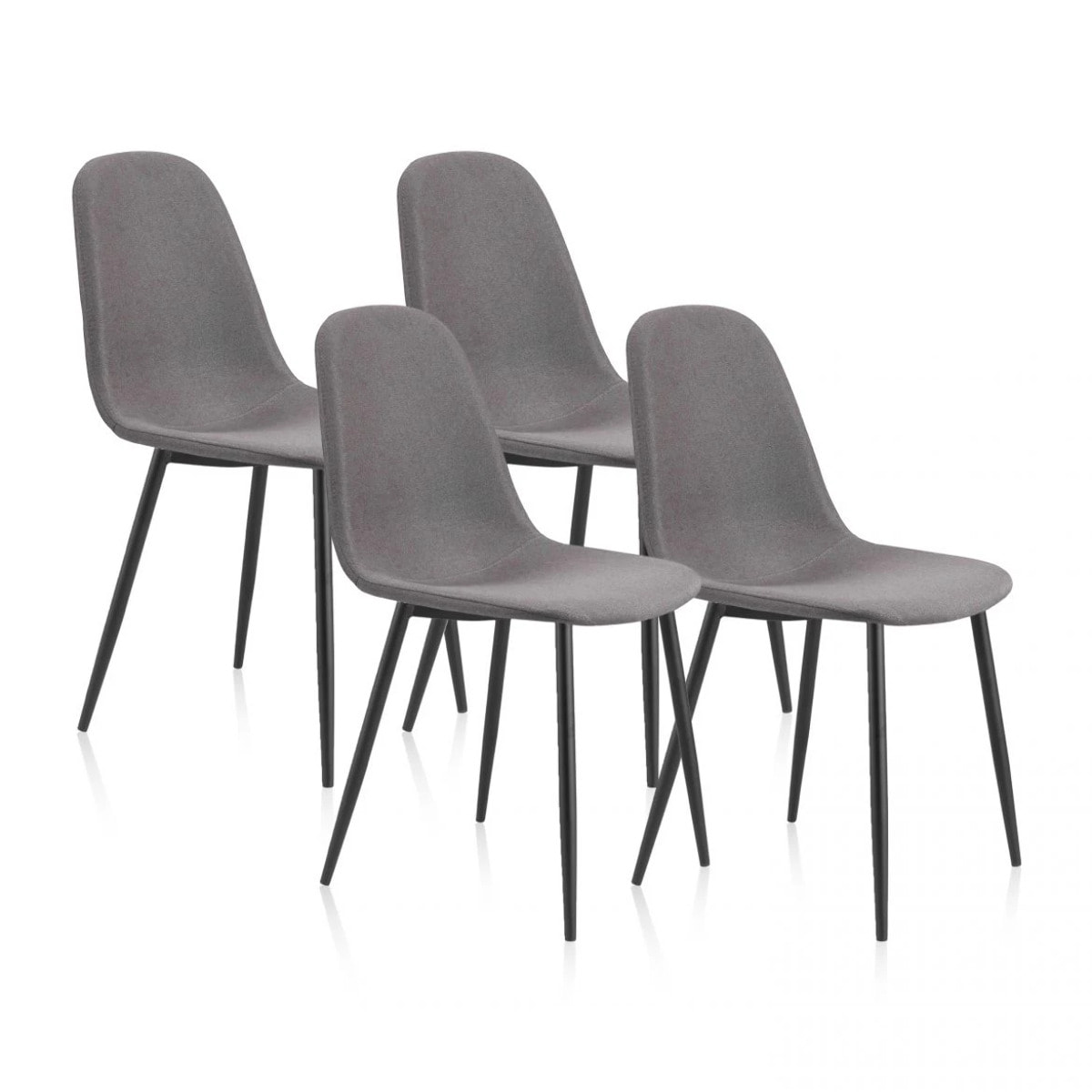 Pack 4 sillas de comedor Hall Gris
