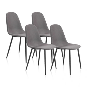 Pack 4 sillas de comedor Hall Gris