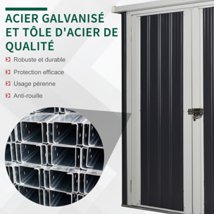 Abri de jardin - remise pour outils - abri vélo - tôle acier noir blanc
