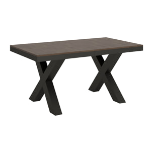 Table extensible 90x160/420 cm Traffic Evolution Noyer cadre Anthracite